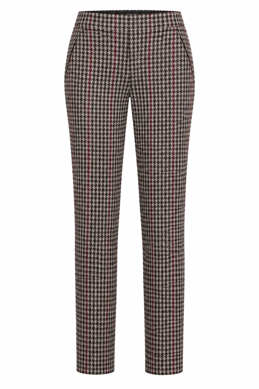Sanctuary NWT Medium Houndstooth Pull On Pants Burgundy Indie Dark Academia